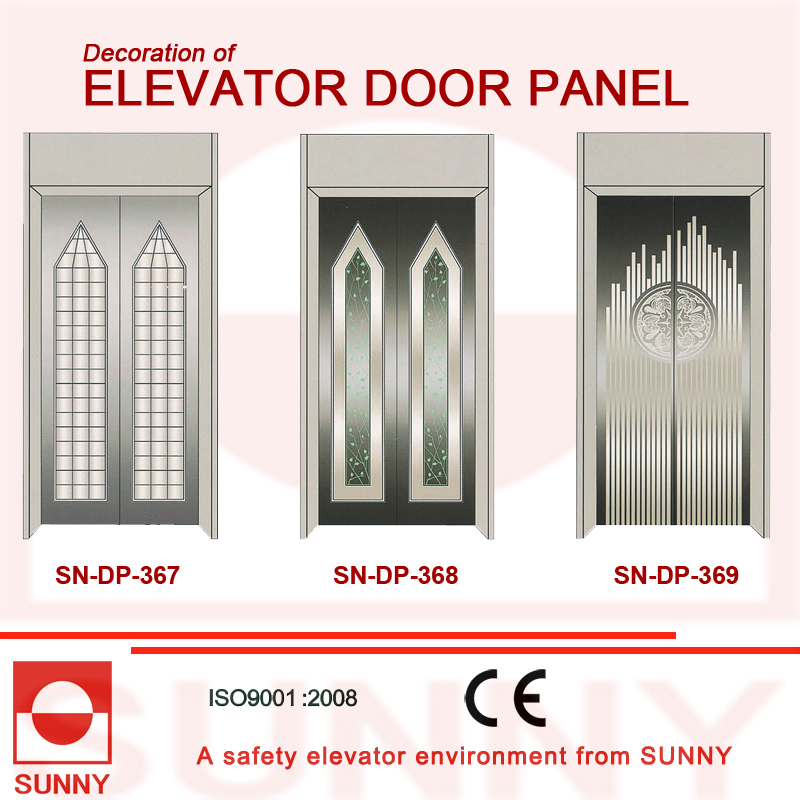 Concave Green Stainless Steel Door Panel for Elevator Cabin Decoration (SN-DP-366)