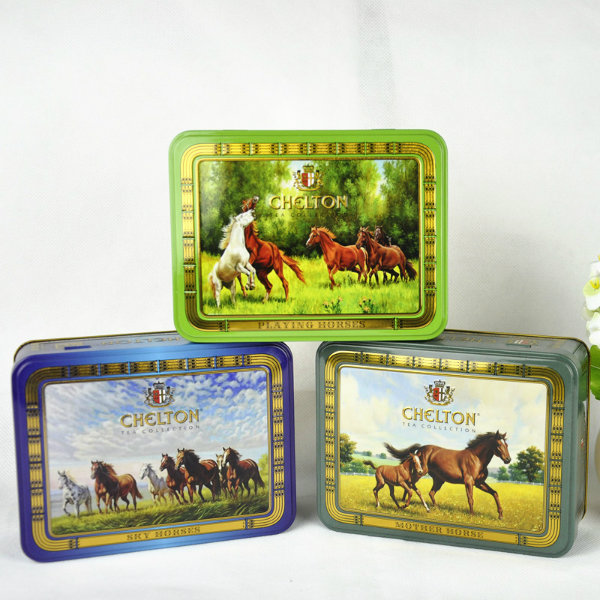 High Quality Rectangle Metal Tea Tin Box with Hinge, Tea Tin Box Manufacturer