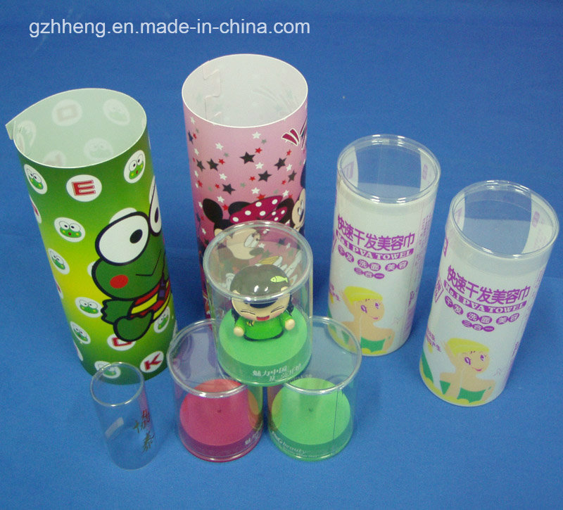 Cylinder Round Soft Plastic Box with Printing (HH397)