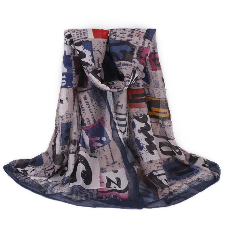 Women's Flag Printing Spring Summer Long Woven Shawl Scaf (SW138)