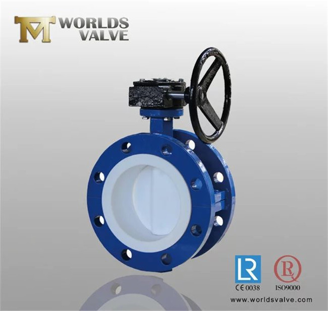 PTFE Fully Lined Double Flange Butterfly Valve (D41F-10/16)