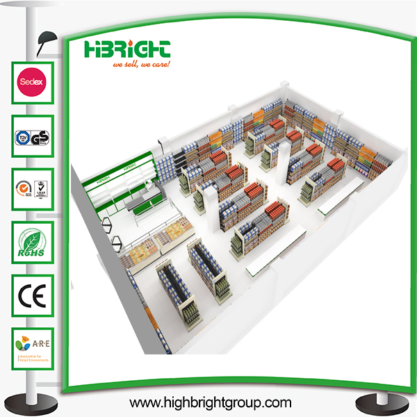 Supermarket Layout Design Gondola Shelving