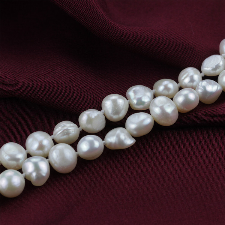 Snh Natural 8mm Baroque Pearl Jewelry Set 925 Silver