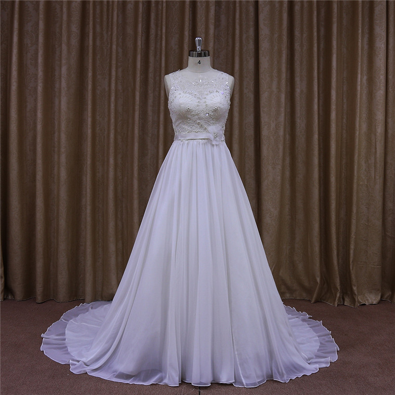 High Class Dazzling Wedding Dress Elegant A Line Chiffon