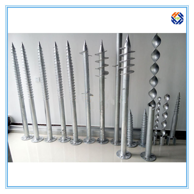 Q235 Galvanized Pole Ground Screw Anchor for Ground Mounting System