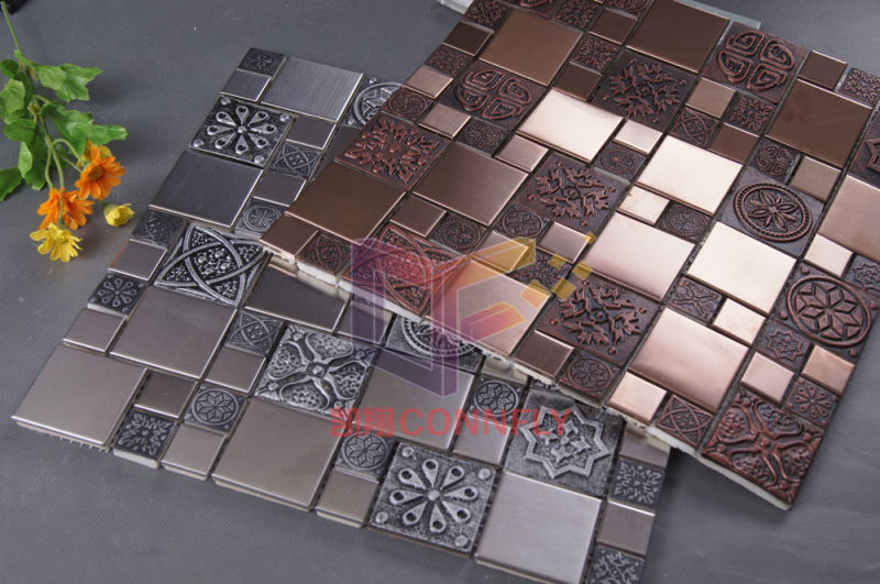 Retro Style Metal Mix Resin Stainless Steel Mosaic (CFM761)