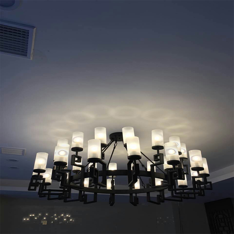 Modern Glass Black Matt Pendant Lamp for Hotel Project