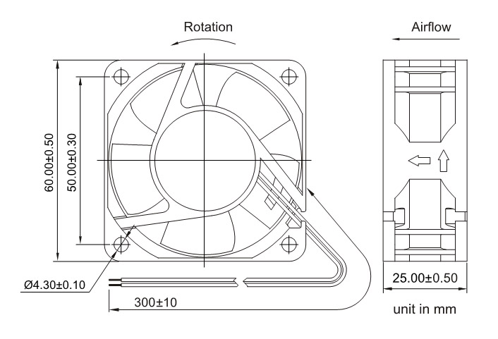 DC6020 Brushless Cooling Fan 60X60X20mm Axial Fan