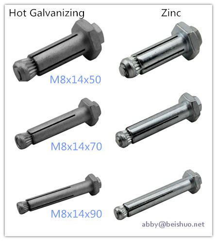 M8 Carbon Steel Hex Nut Sleeve Expansion Anchors for Connections to Structural Tube