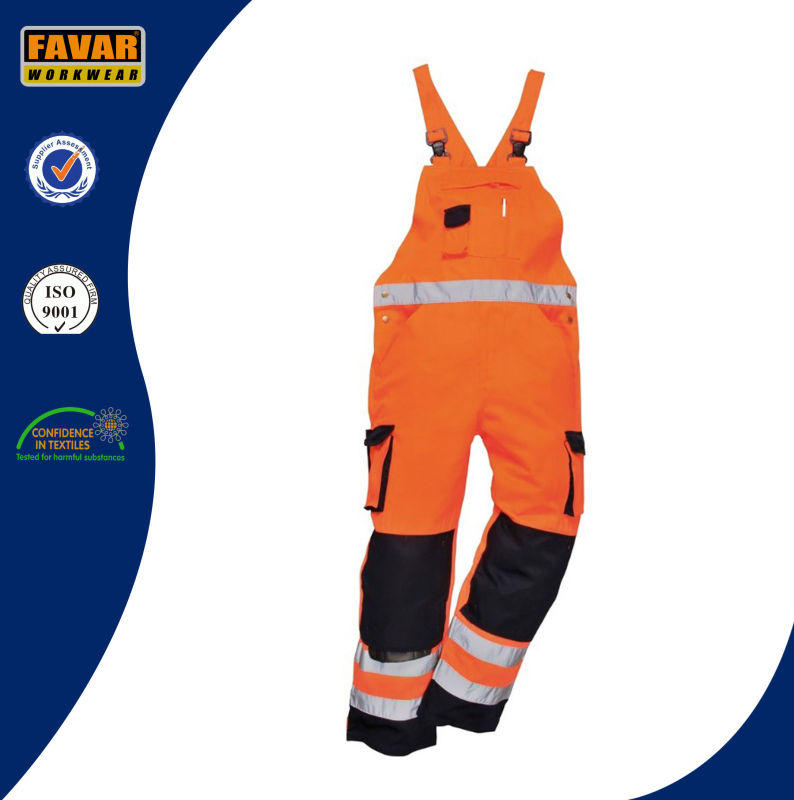 Mechanic High Vis Reflective Tape Coverall Work Wear Bib Brace Overall