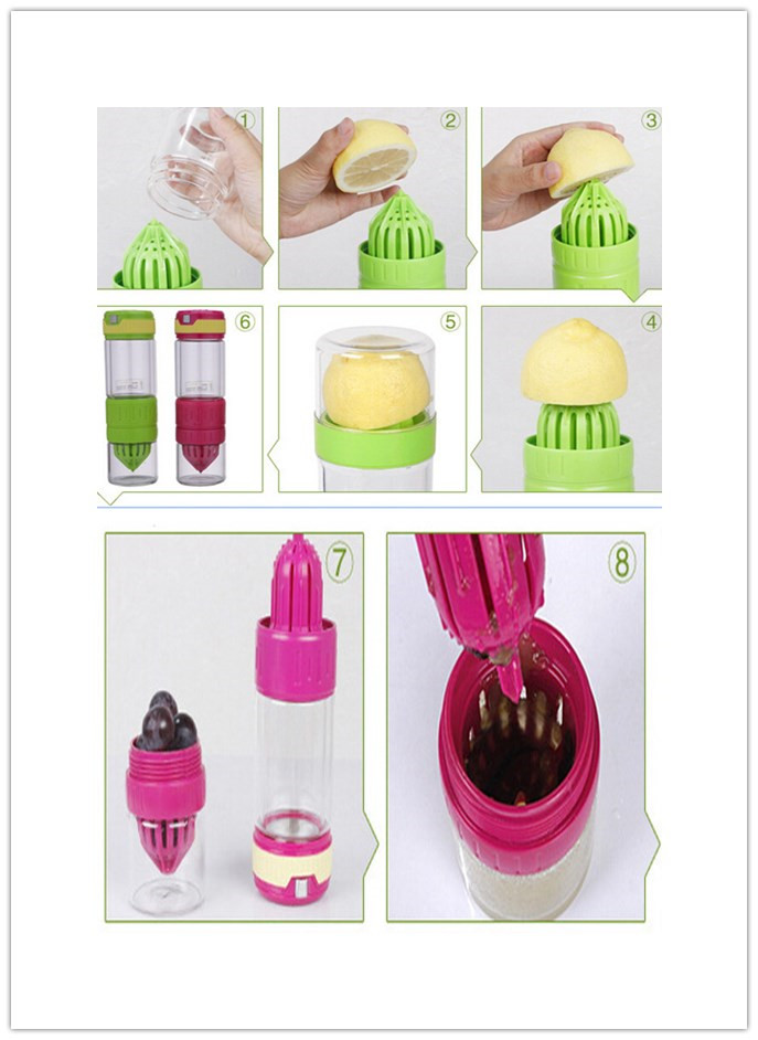 2015 New Design High Borosilicate Lemon Juicer Maker Glass Bottle