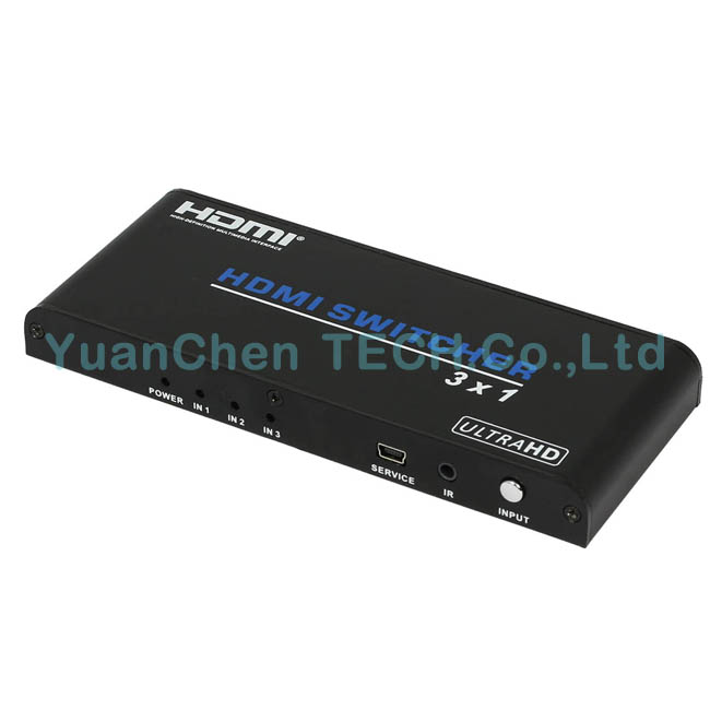 5V/1A DC Support 3D 1080P 2.0V HDMI 3X1 HDMI Switcher for Video