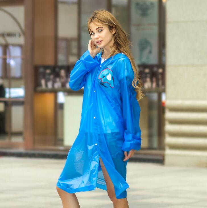 Fashion Design Women's Full Length Reusable Raincoat