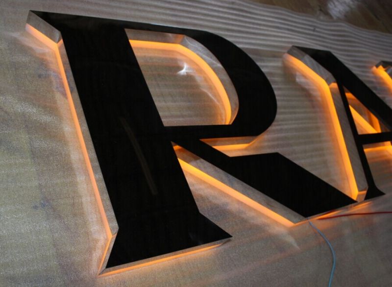 Outdoor Shop Sign Backlit Type