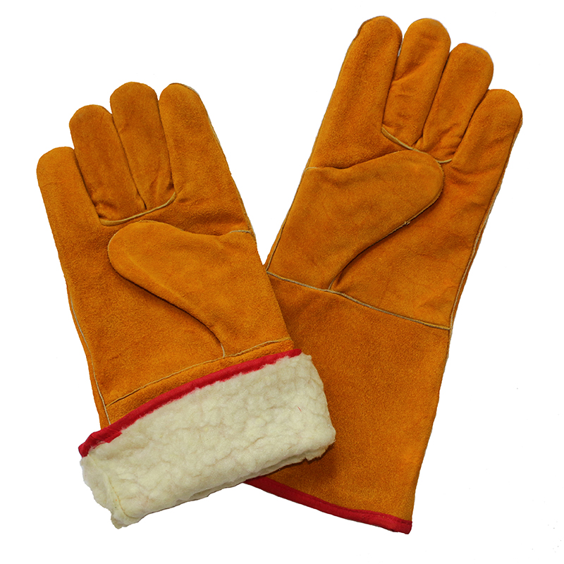 Boa Full Lining Cowhide Split Leather Winter Welding Gloves