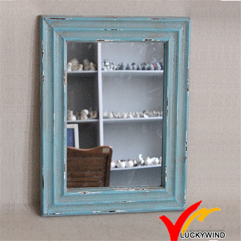 Shabby Chic Blue Small Decorative Framed Wooden Wall Mirrors