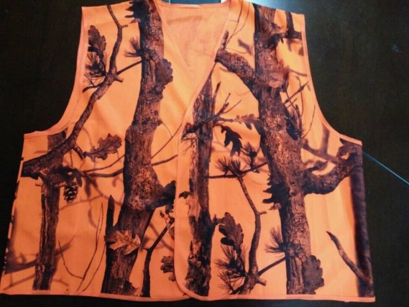 Safety Vest with All Over Print 100%Polyester Orange Colour