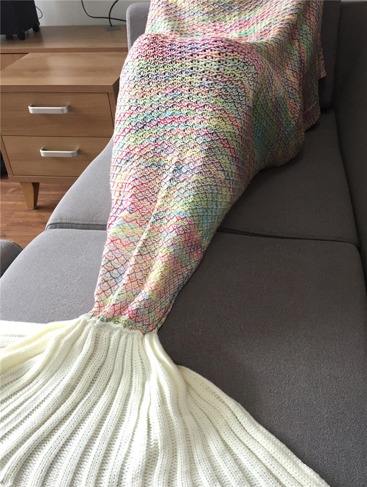 2017 Hot Wholesales Fleece Adult Children Knitted Mermaid Tail Blanket