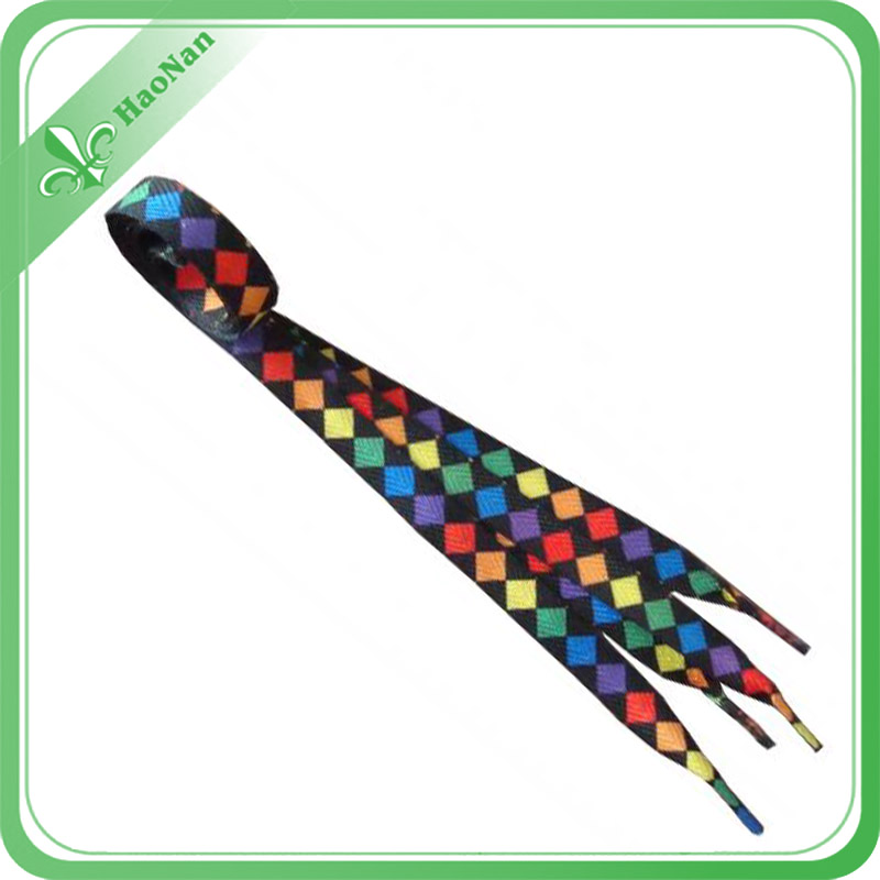 Colorful Good Quality Polyester Logo Printing Shoelace with Clip