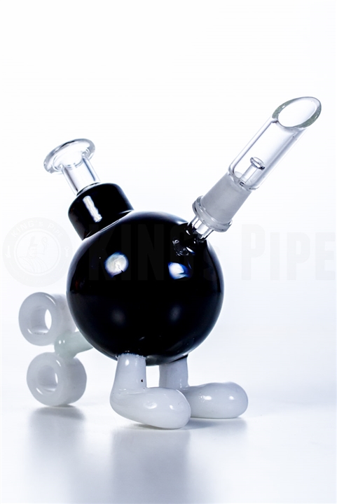 Mini Black Ticking Bomb Dabbing Oil Rig Glass Water Pipes (ES-GB-375)