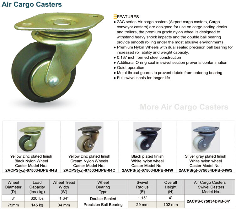 3 Inch Air Cargo Caster for Cargo Conveyor Equipment