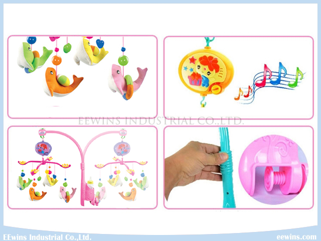 Electric Musical Baby Mobiles with Plush Toys for Baby