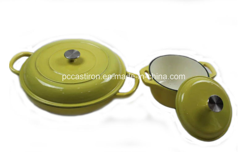 2PCS Enamel Cast Iron Cookware Set