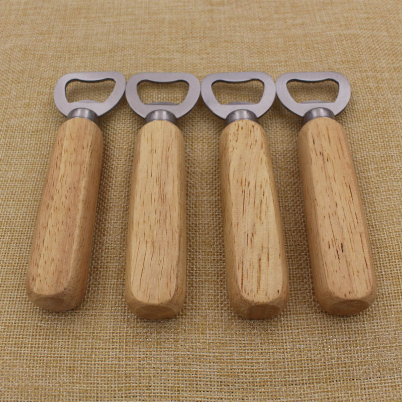 Customized Bottle Opener with Wooden Handle Printing Your Logo