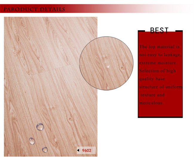 Vinyl Oak Walnut U-Grooved Waterproof Wood Wooden Laminate Laminated Flooring