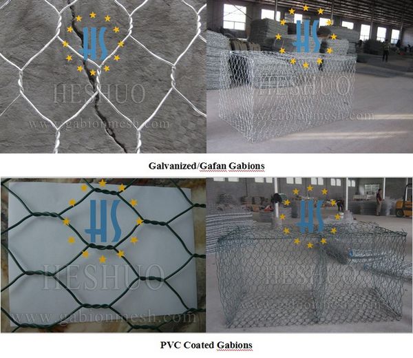 6by2by0.3m 60by80mm Triple Twist Galvanized Gabion Mattress