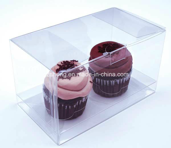 Custom Folding Crytal Plastic Box for Cake (PET container)