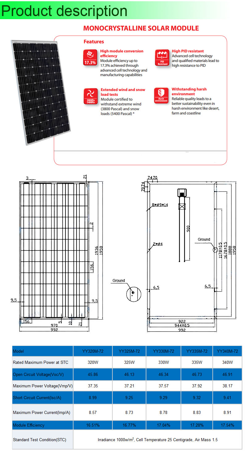 Cheap Mono Poly 100W 120W 150W 200W 250W 300W 330W Solar Panel in Stock