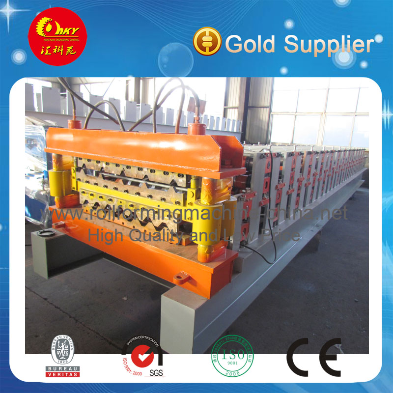 High Quality Steel Roof Tile Double Deck Roll Forming Machine for Making Two Profiles
