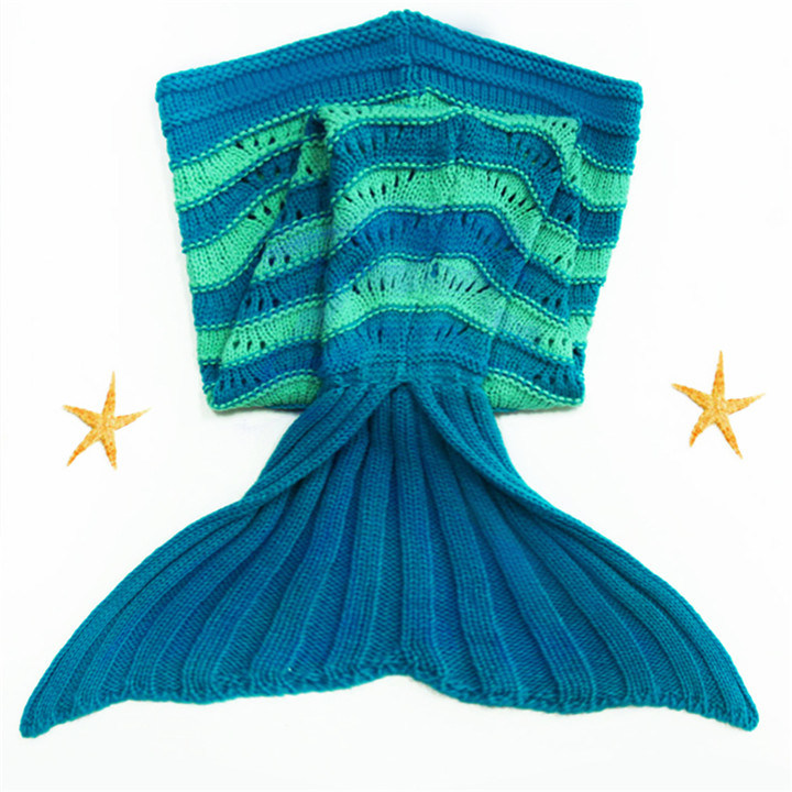 Warm Polar Fleece Fabric Kids Mermaid Tail Blanket