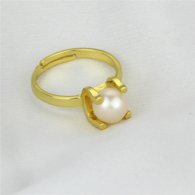 Gold Plated 925 Sterling Silver Fresh Water Pearl Ring