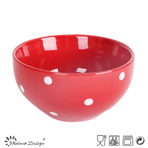 16PCS Dinner Set Red Glaze with DOT Design