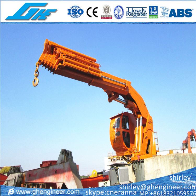 5t@10m Hydraulic Telescopic Knuckle Boom Marine Crane