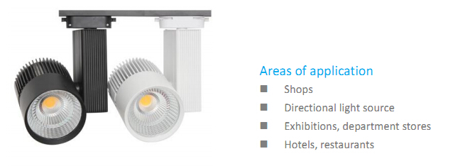 Dimmable COB LED Track Light Fixtures High CRI 80ra/90ra