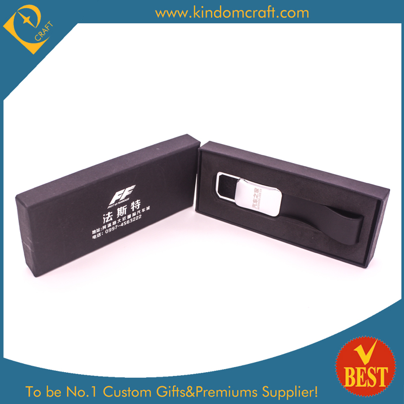 High Quality Wholesale Customized Publicity Logo Genuine Leather Key Chain with Elagant Box