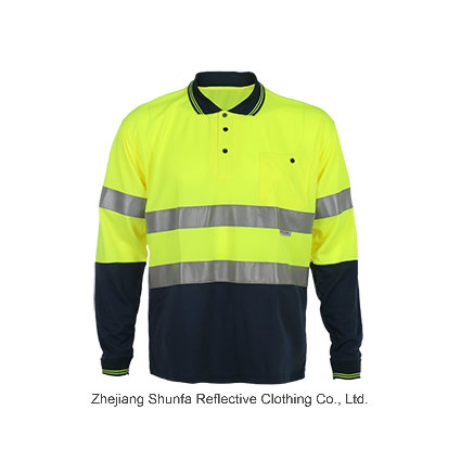 New Fashion Safety Reflective Traffic Polo Shirt with Long Sleeve