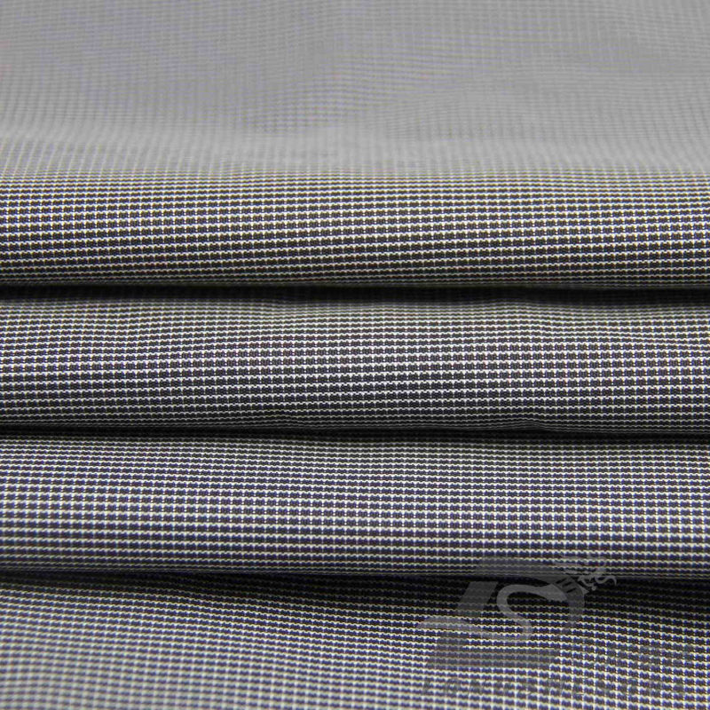Water & Wind-Resistant Outdoor Sportswear Down Jacket Woven Plaid Jacquard 100% Polyester Black Yarn Filament Fabric (FJ010F)