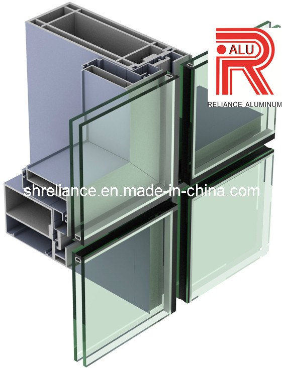 Aluminum/Aluminium Powder Coated Profiles for Curtain Wall/Window