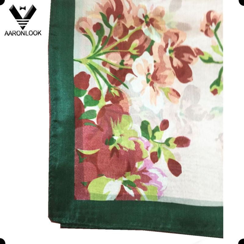 Lady's High Grade Colorful Flower Famous Hangzhou Silk Scarf
