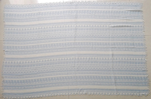 Polyester Voile Sky-Blue Geometry Big Square Scarf About 120 * 120cm