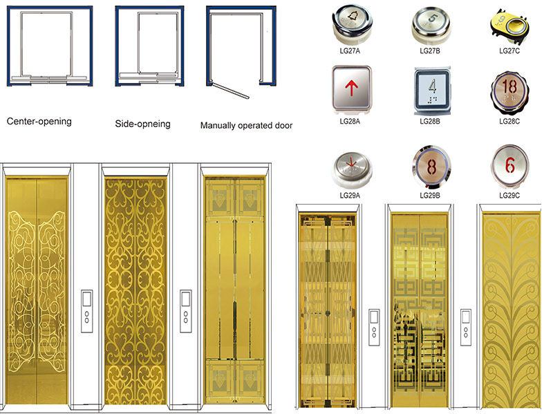 Titanium Alloy Decoration Passenger Elevator