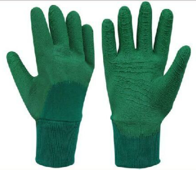 Economy Interlock Liner Green Latex Coated Glove Rubber Glove-5211. Gn