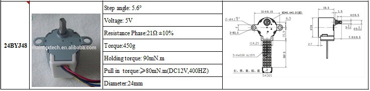 24BYJ48-033 Electric Fan Motor |Gear Reduction Box Electric Motor