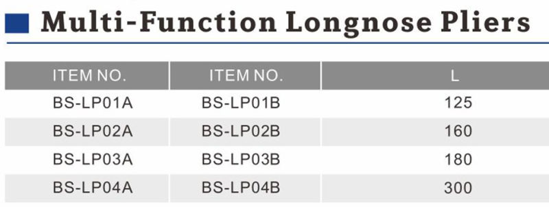 Free Sample And Good Quality Multi-Function Longnose Pliers