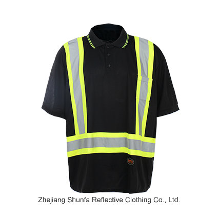 High Quality Safety Reflective T-Shirt with Black Color