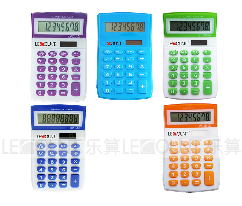 8 Digits Dual Power Mini Size Colorful Desktop Calculator (LC276)